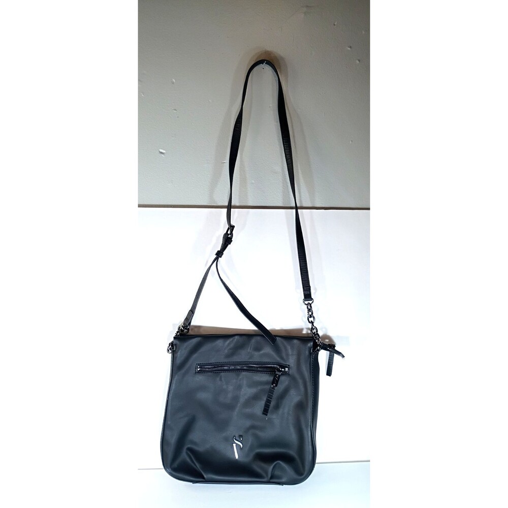 Simply Vera Vera Wang Black Crossbody Bag Faux Leather Adjustable Strap